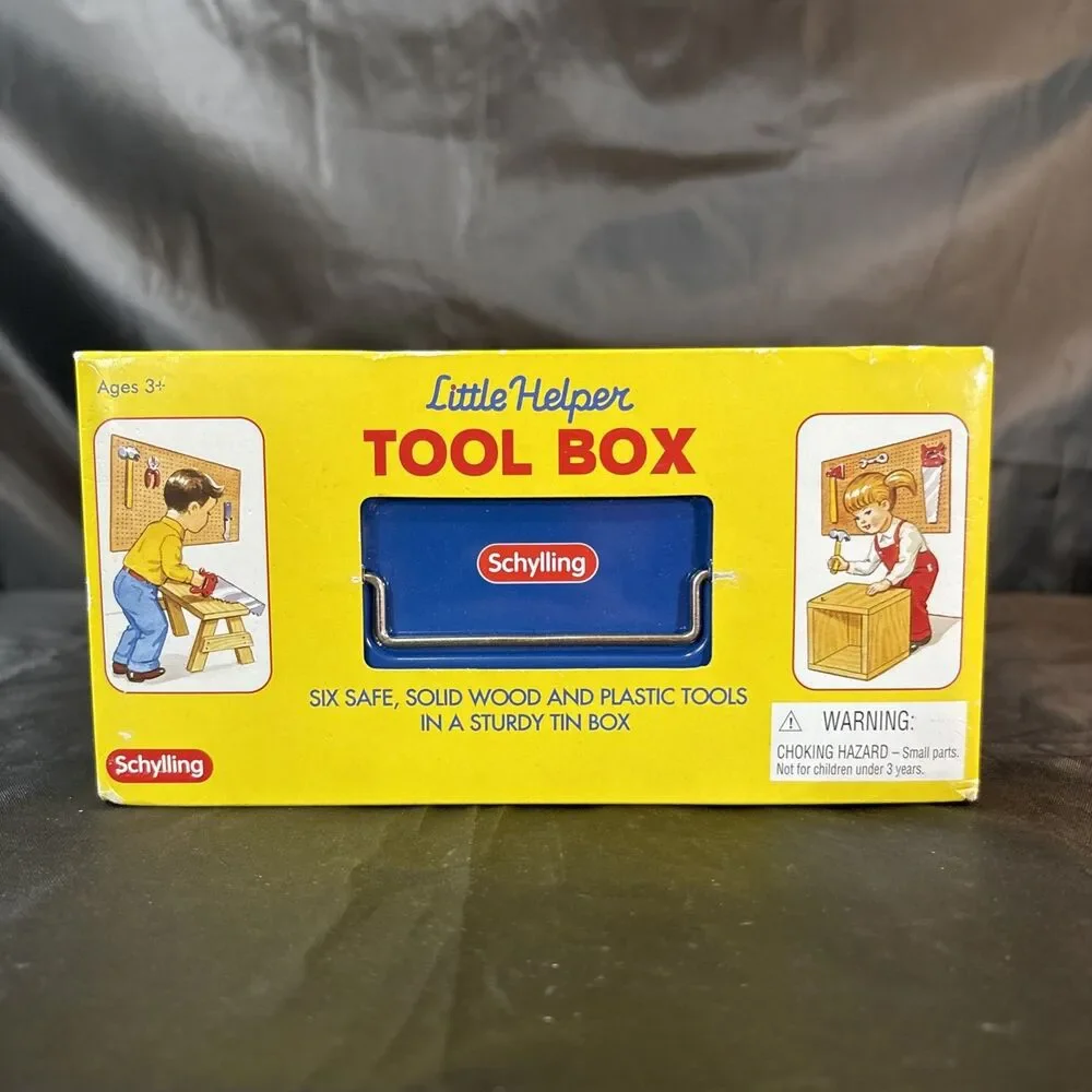 Schylling Little Helper Tool Box with 6 Tools - 2007 - Tools Still Sealed In Box